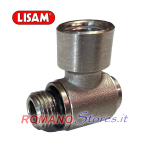 RACCORDO A L GIREVOLE FILETTATO 1/4"x1/4" PER COMPRESSORI LISAM