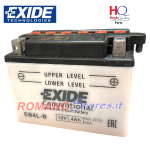 BATTERIA EXIDE EB4L-B 12 VOLTS 4 Ah CON LIQUIDO 120x70x92 mm.