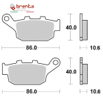 PASTIGLIE FRENO BRENTA 3073=FD.0136 Honda Phanteon 125 150